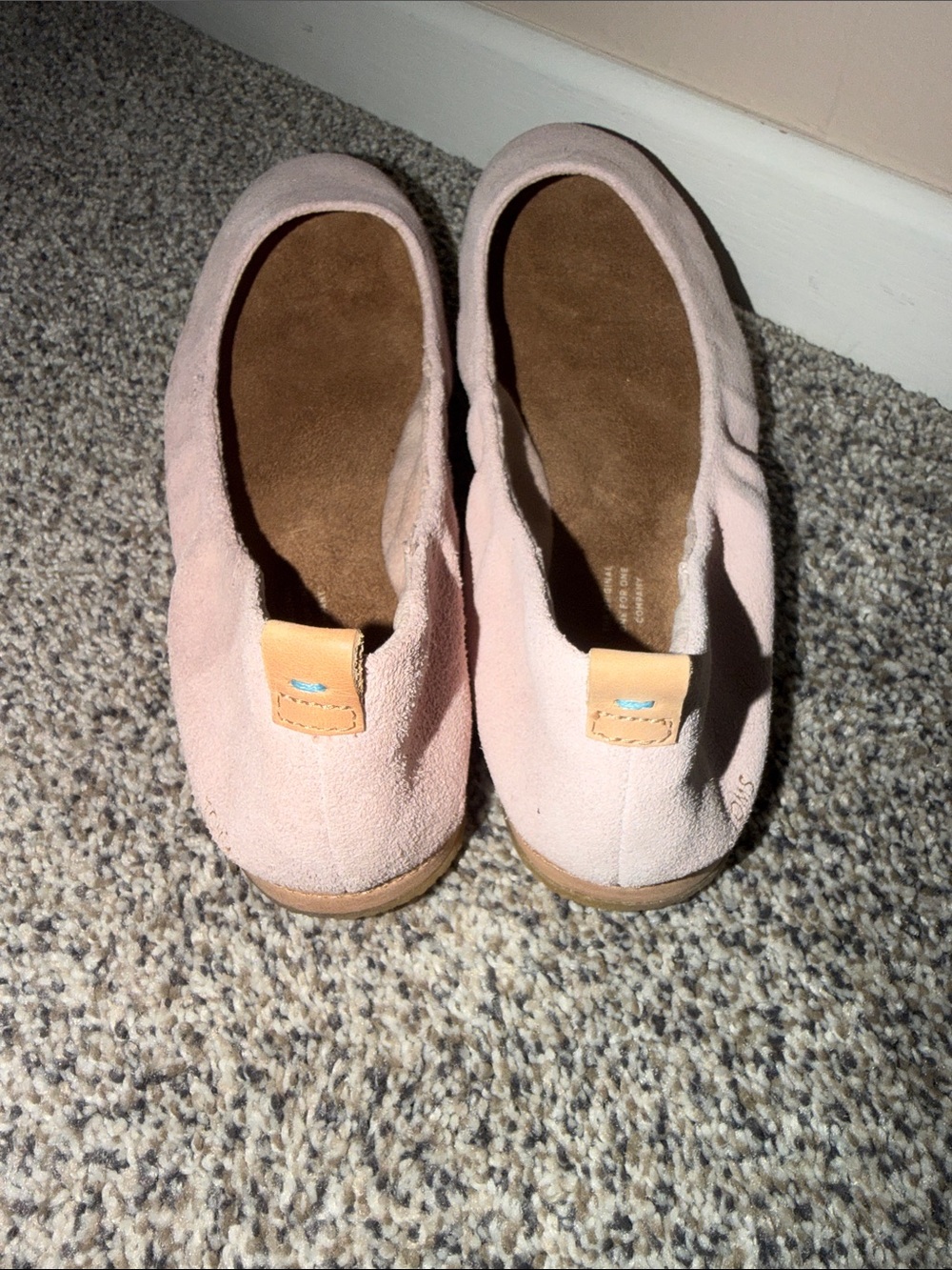 TOMS Blush Pink Suede Ballet Flats - Picture 3 of 4